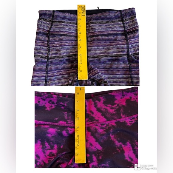2 Pair Lululemon Leggings Sz 6 1- Speed Tight IV Striped 1-Wunder Under Tie Dye. - Picture 9 of 14